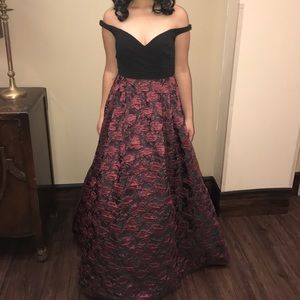Sherri Hill Black/Wine formal dress